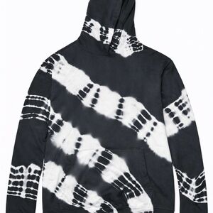 Navy and White Tie-Dye Men's Hoodie